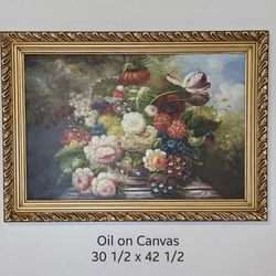 Original Oil Painting, Still Life Of Flowers