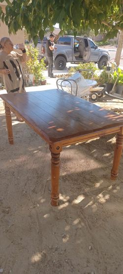 Solid wood dinner table