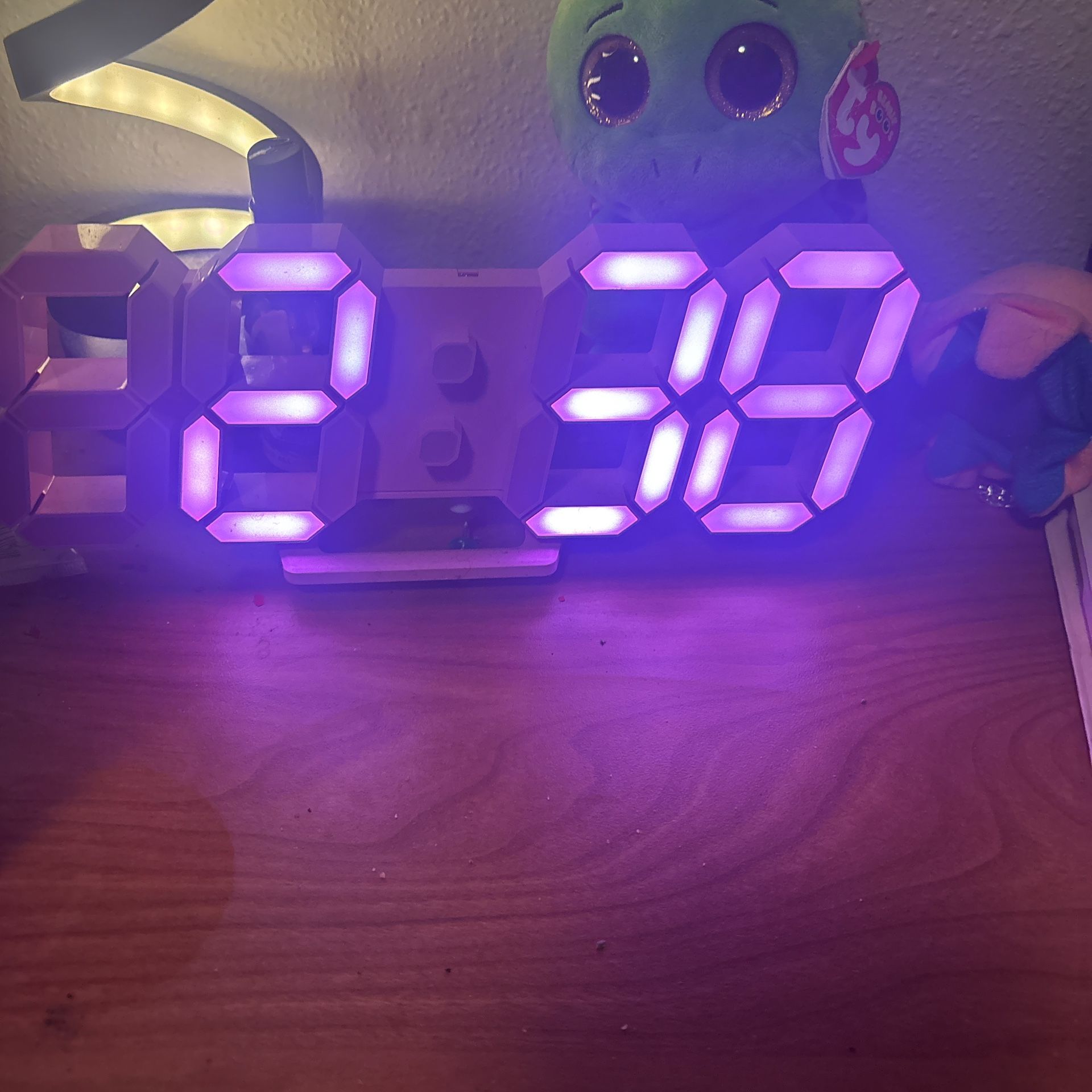 Hot pink Digital Light Up clock