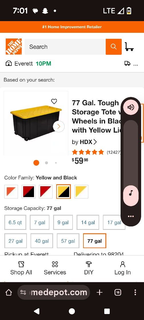 77 Gallon The Largest They Have ,Brank New It Was 60dollars