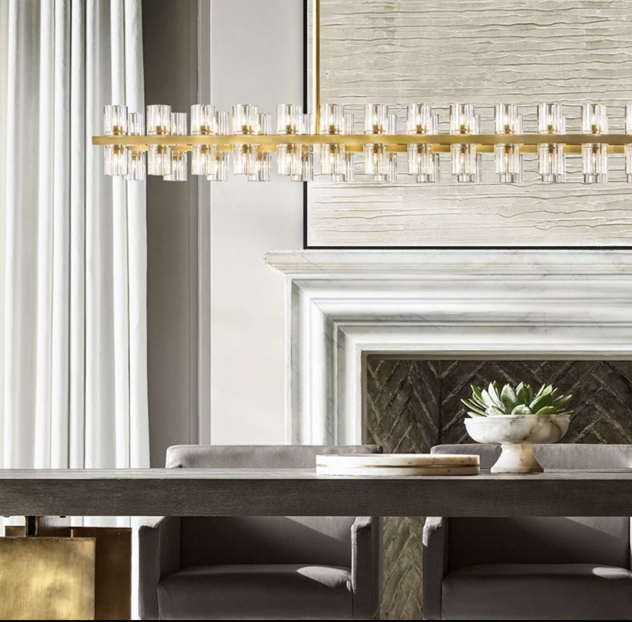 Restoration Hardware rectangular chandelier (dupe)