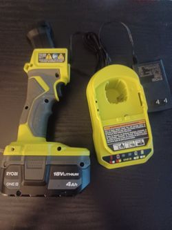 Ryobi 18V Flashlight with 4ah Battery & Charger
