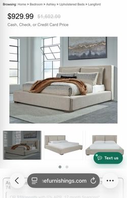 Langford Queen Upholstered Bed frame  Ashley Furniture