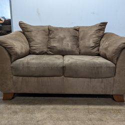 Contemporary Light Brown Loveseat