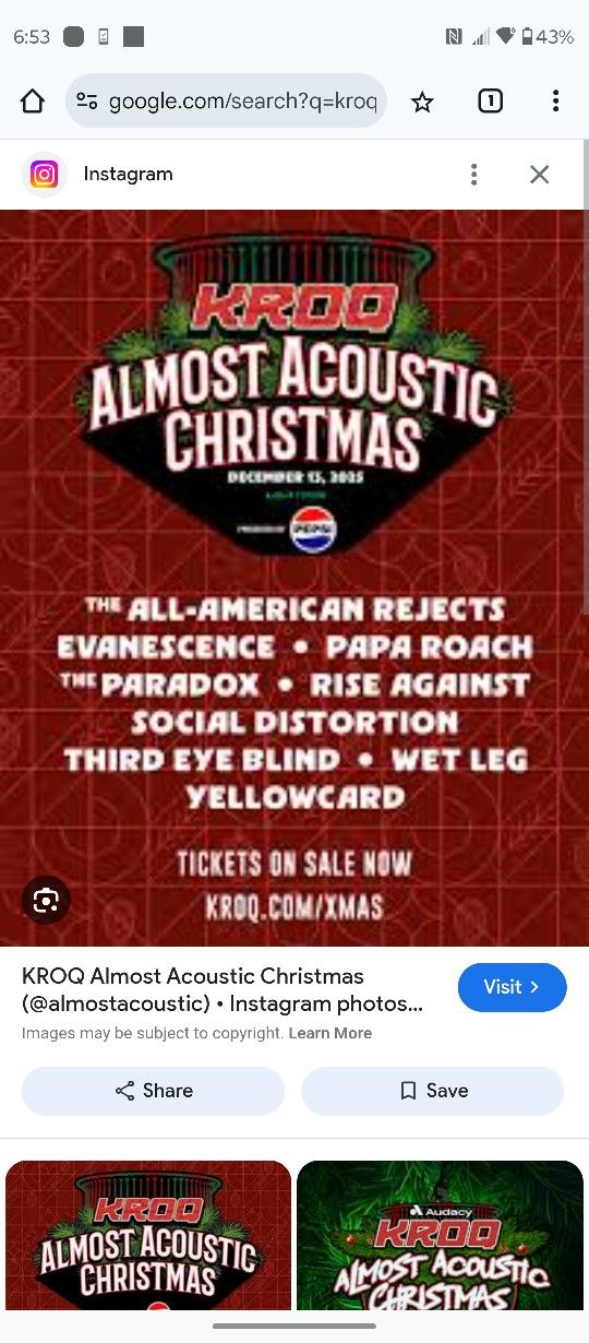 KROQ ____Almost Acoustic Christmas _____Saturday Night____ 12/13/2025