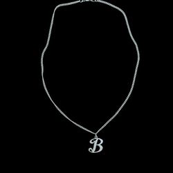 Authentic James Avery 16” Sterling Silver Necklace + Cursive “B” Pendant