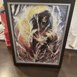 Attack On Titan Eren Titan Form Print Framed 8.5” x 11”