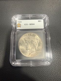 1924 Peace Dollar Graded MS 64