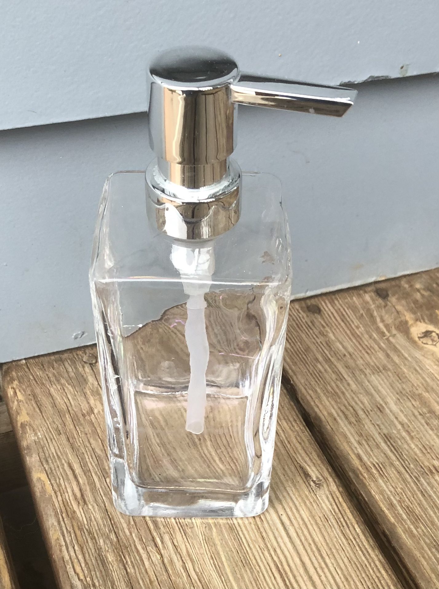 Rectangular Shaped Clear Glass Soap Dispenser