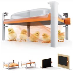 Smart Chicken Coop Heater, 200 Watts Chick Brooder Heating Plate Built-in Adaptive Temperature Sensor, Chicken Brooder Heater, Adaptable to Timer and 