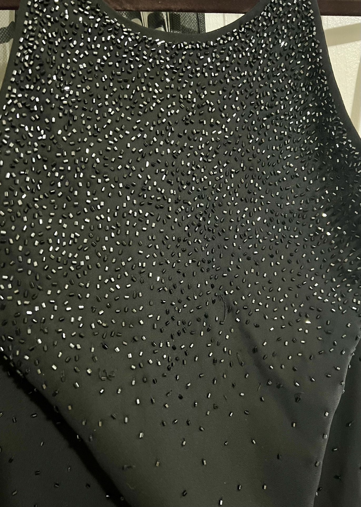 Black Beaded Formal Gown Dress