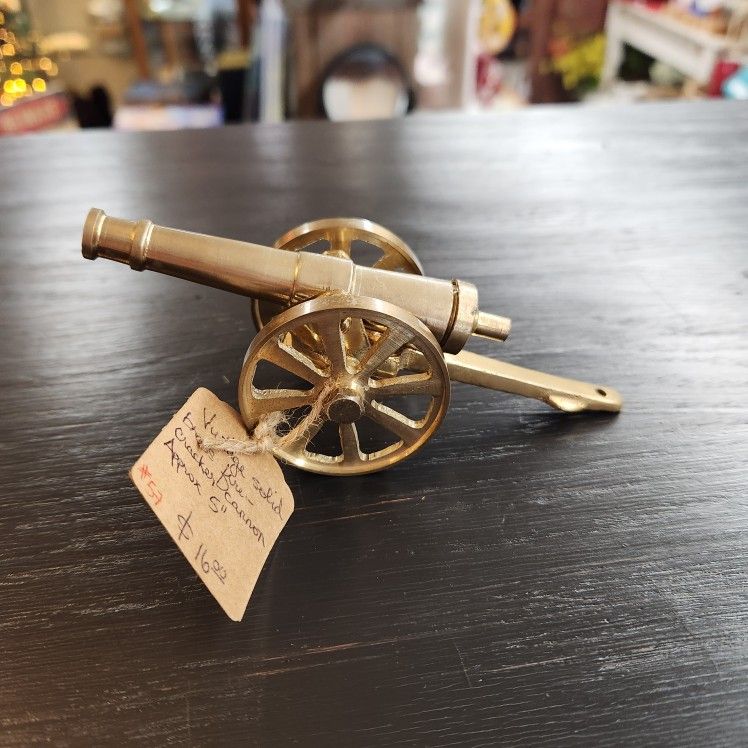 Vintage Miniature Solid Brass "Firecracker" Cannon