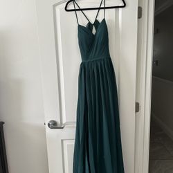 Pine Colored Bridesmaid Dress