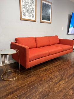 Milo Baughman - Kendrick Sofa Penelope Orange (Crate & Barrel) Size 86”W 34”D 26”H