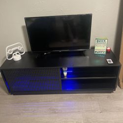 Tv Entertainment Stand With LED Lights