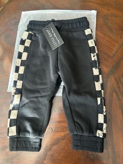 Little Bipsy Black Checkered Sweatpants