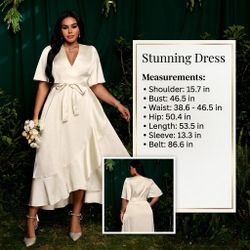 Apricot Satin Dress