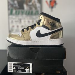 Jordan 1 Mid Metallic Gold 4Y
