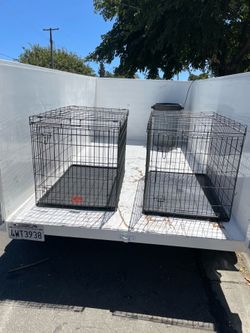 Foldable Portable metal pet dog crate with removable tray single door