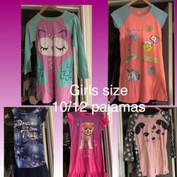 Girls Size 10-12 Pajamas 