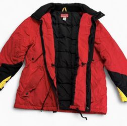 Vintage 90s Marlboro Country Store Red Down Parka Jacket