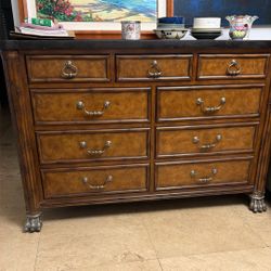 Dresser With Nine Drawers Black Marble Top