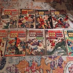 8 Vintage 1960's Marvel "Tales of Suspense featuring Ironman & Captain America"