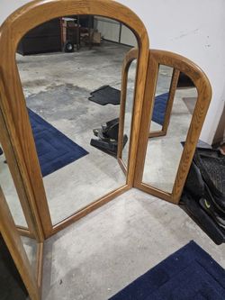 Vintage vanity mirror wood