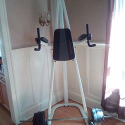 The Power Tower W Barbell Plus Weightss