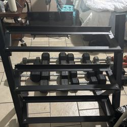 1 Dumbbell Rack and Adjustable Bench