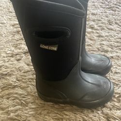 Black Lone Cone Kids Rain Boots