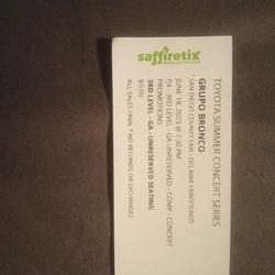 Ticket Grupo Bronco June 18 2023