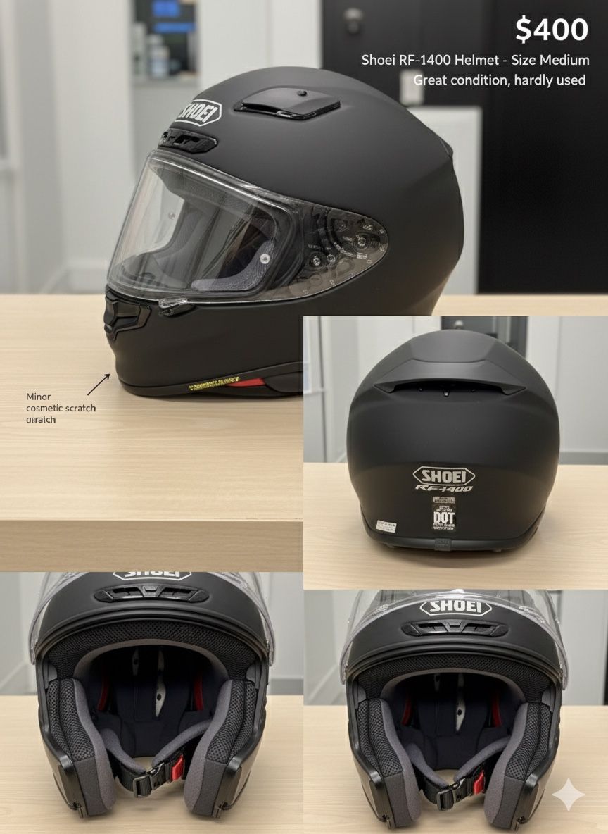 Shoei RF-1400 Helmet - Matte Black (Size Medium)
