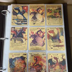 LOT OF TCG  Custom Fan Art -Secret Rare Holo Pokemon Gold Cards Charizard VMax,Pikachu,Mewtwo