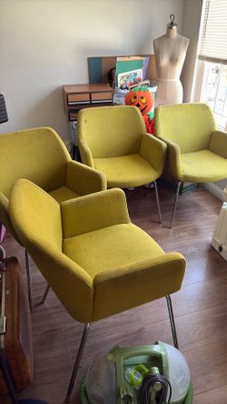 MCM Light Green/Yellow Chairs