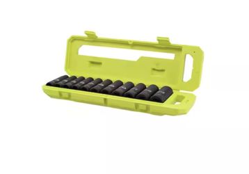 RYOBI 1/2 in Metric Deep Impact Socket Set (11-Piece