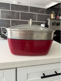 Curtis Stone Red Square Multi-Cooker with Steamer and Rack