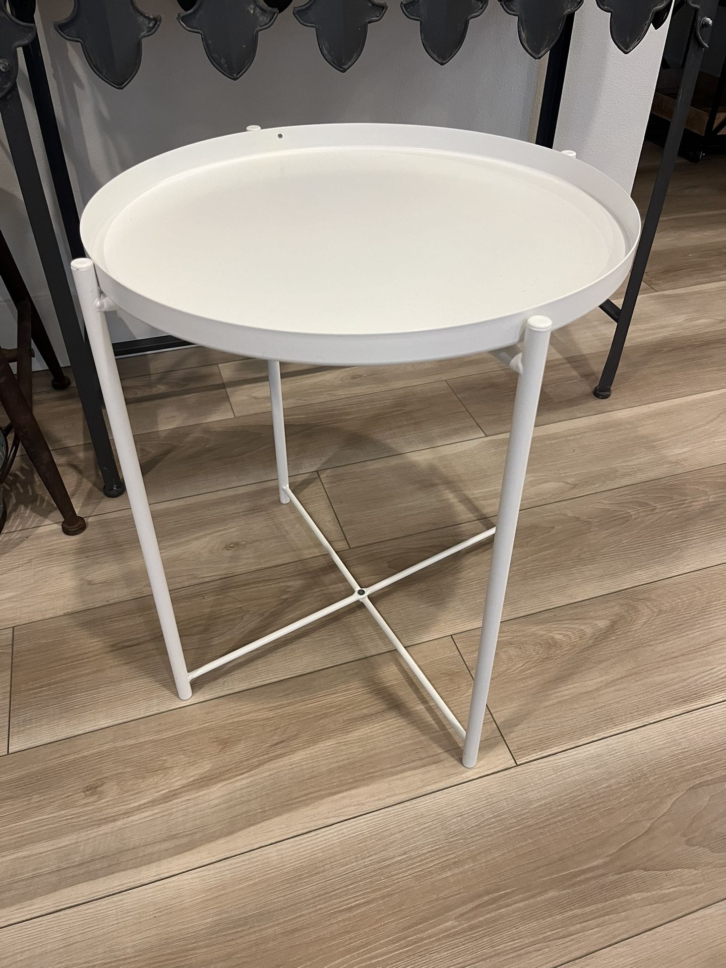 White Metal Side Table $20