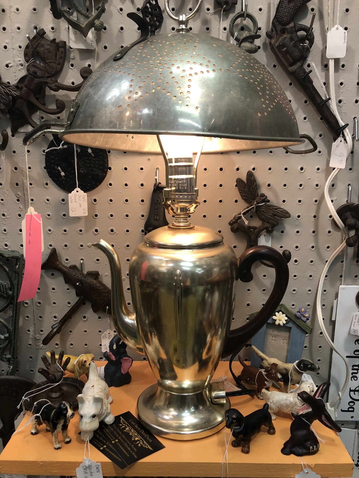 Farmhouse Style Vintage Colander/Percolator Lamp