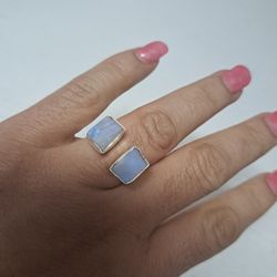 White  Quartz 925 Silver Ring 