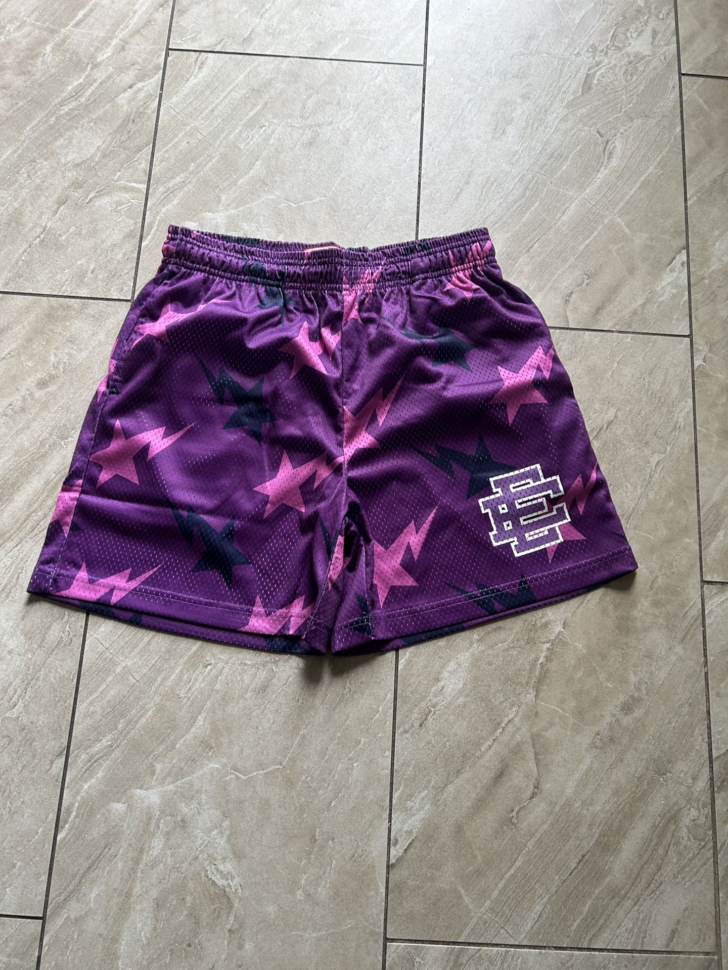 purple bape x eric emmanuel short