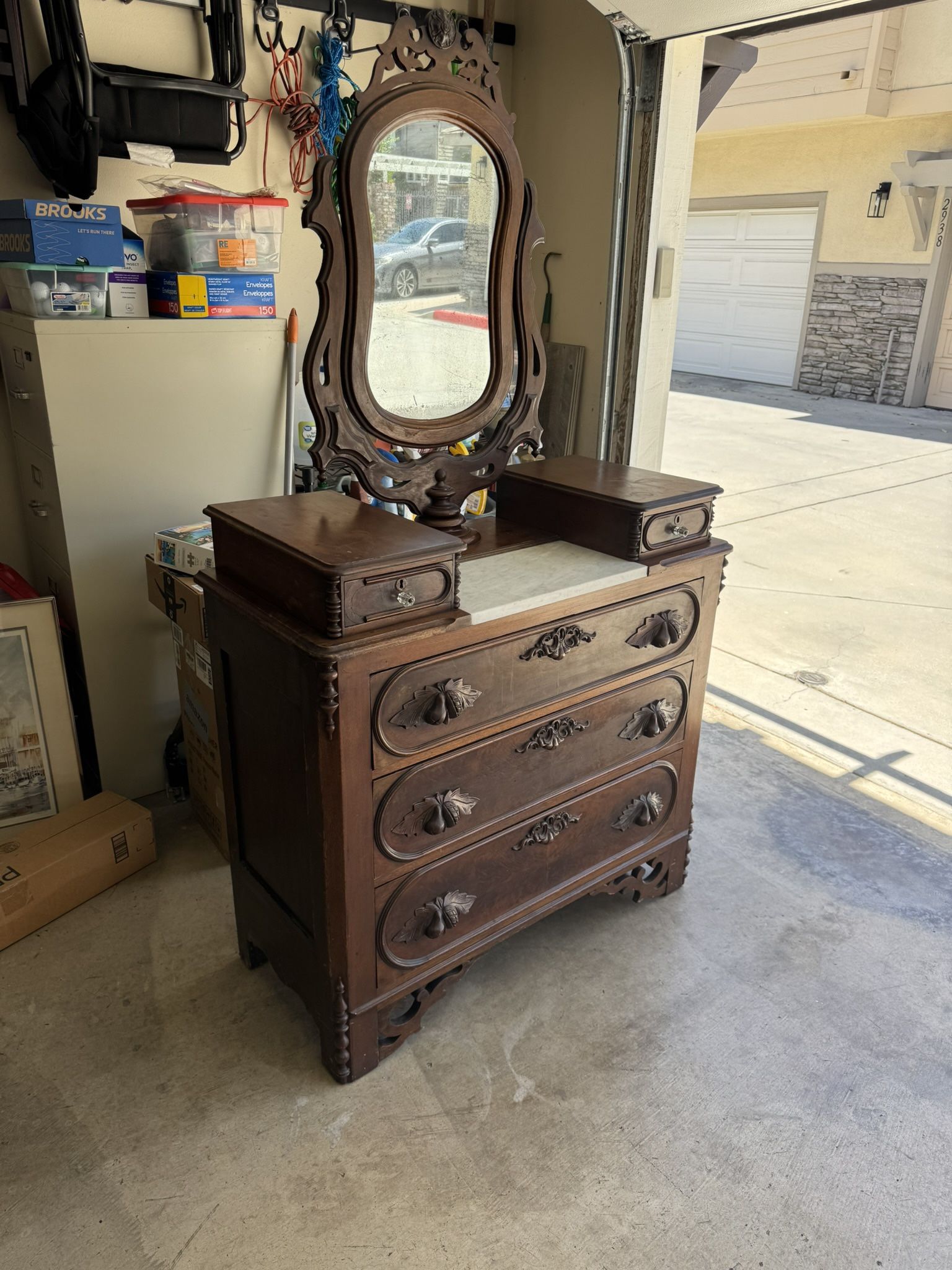 Antique Dresser With Mirror