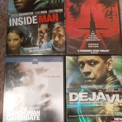 DVD Bundle Four Denzel Washington Action Movies