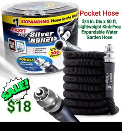 Silver Bullet 3/4 in. Dia x 50 ft. Lightweight Kink-Free Expandable Water Garden Hose
by

Pocket Hose