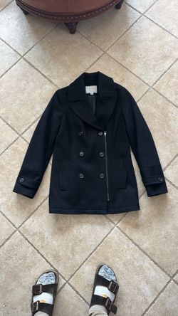 Lucky Brand Black Wool-Blend Pea Coat – Size Small