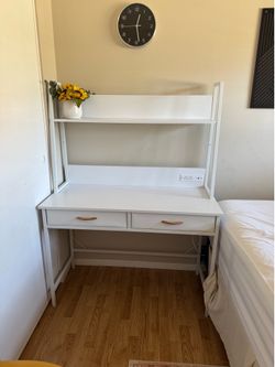 43.3'' W Rectangle Writing Desk with shelf and power supply