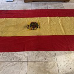 Large vintage Spanish Spain National flag banner Franco era military dictator 