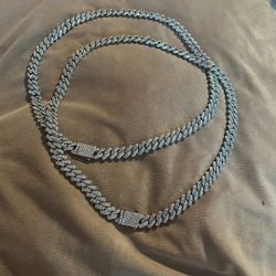 JAXXON 10mm Iced Out Cuban Link Silver Chain