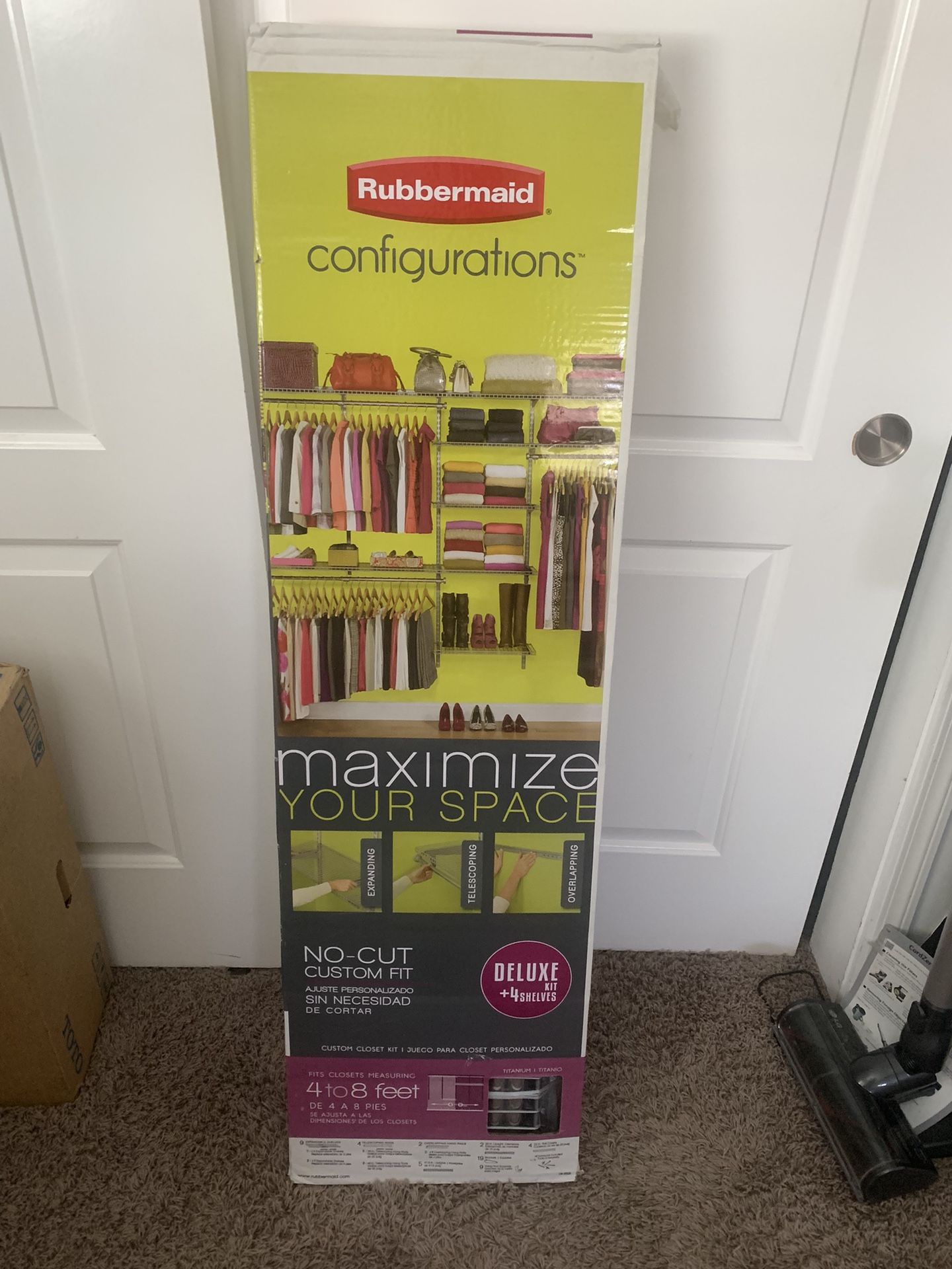 Rubbermaid Configurations Deluxe Closet Kit, Titanium, 4-8 Ft