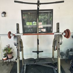 Weight bench and squat rack